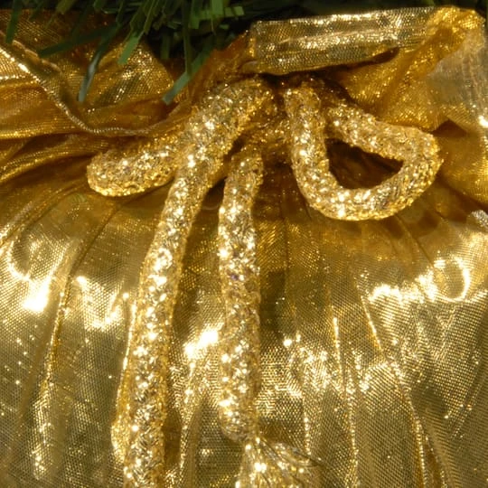 24" Pre-Lit Majestic Fir Tree In Gold Cloth Bag, Clear Lights 5 24" Pre-Lit Majestic Fir Tree In Gold Cloth Bag, Clear Lights - Image 5