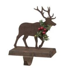Glitzhome® 6.5" Reindeer Stocking Holder -Northlight Decor Store D231666S 1