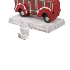 Glitzhome® 6" Red Truck & Tree Stocking Holder 12 Glitzhome® 6" Red Truck & Tree Stocking Holder -Northlight Decor Store D231676S 5