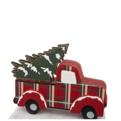 Glitzhome® 6" Red Truck & Tree Stocking Holder 13 Glitzhome® 6" Red Truck & Tree Stocking Holder -Northlight Decor Store D231676S 6