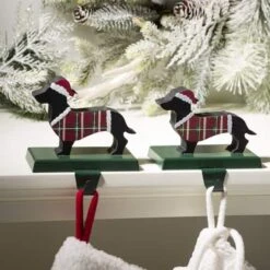 Glitzhome® 6" Dachshund Stocking Holder Set 7 Glitzhome® 6" Dachshund Stocking Holder Set -Northlight Decor Store D231693S 2