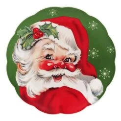 Christmas Vintage Scalloped Plates Set 11 Christmas Vintage Scalloped Plates Set -Northlight Decor Store D250179S 3