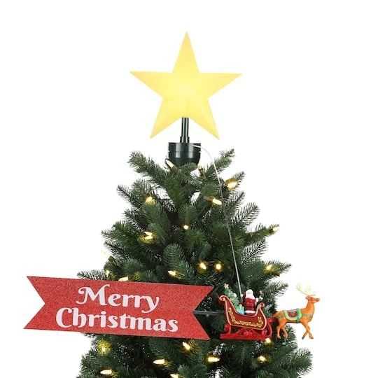 Animated Santa's Sleigh With Banner Tree Topper 3 Animated Santa's Sleigh With Banner Tree Topper - Image 3