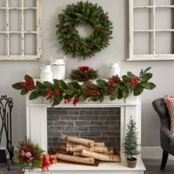 6.5" Cedar Berry Candelabrum 12 6.5" Cedar Berry Candelabrum -Northlight Decor Store D251190S 15