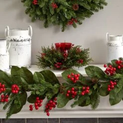 6.5" Cedar Berry Candelabrum 13 6.5" Cedar Berry Candelabrum -Northlight Decor Store D251190S 16