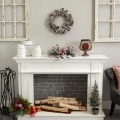 17" Snowy Magnolia Berry Artificial Arrangement Candelabrum 6 17" Snowy Magnolia Berry Artificial Arrangement Candelabrum -Northlight Decor Store D251228S 12