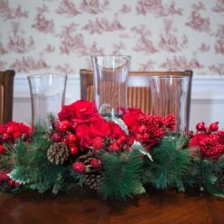 13" Hydrangea Holiday Candelabrum Artificial Arrangement 8 13" Hydrangea Holiday Candelabrum Artificial Arrangement -Northlight Decor Store D251237S 12