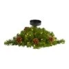 16” Christmas Pine Candelabrum & Pinecones With Lights