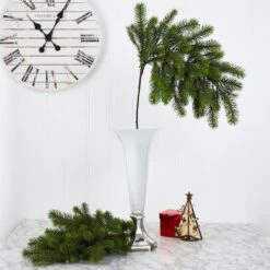 36" Pine Artificial Hanging Flower Set, 4ct. 9 36" Pine Artificial Hanging Flower Set, 4ct. -Northlight Decor Store D251257S 4