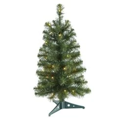 2ft. Pre-Lit Artificial Christmas Tree, Clear LED Lights