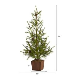 28" Unlit Alpine Artificial Potted Christmas Tree 7 28" Unlit Alpine Artificial Potted Christmas Tree -Northlight Decor Store D251280S 2
