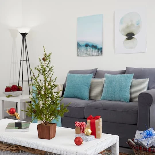 28" Unlit Alpine Artificial Potted Christmas Tree 5 28" Unlit Alpine Artificial Potted Christmas Tree - Image 5