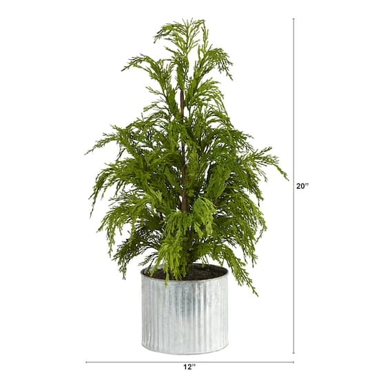 20" Unlit Cedar Pine Artificial Potted Christmas Tree 3 20" Unlit Cedar Pine Artificial Potted Christmas Tree - Image 3