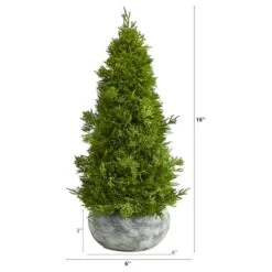 18" Unlit Cypress Cone Artificial Christmas Tree In Decorative Planter -Northlight Decor Store D251285S 2