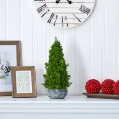 18" Unlit Cypress Cone Artificial Christmas Tree In Decorative Planter -Northlight Decor Store D251285S 3