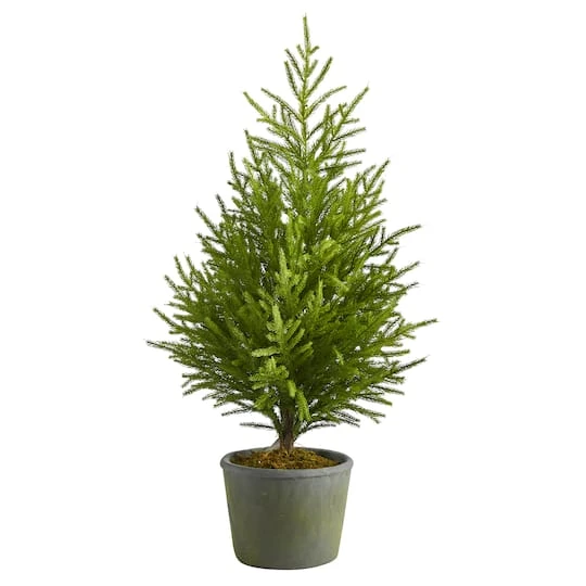 3ft. Unlit Norfolk Island Pine Artificial Potted Christmas Tree 2 3ft. Unlit Norfolk Island Pine Artificial Potted Christmas Tree - Image 2