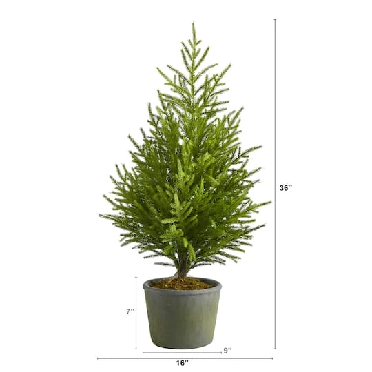 3ft. Unlit Norfolk Island Pine Artificial Potted Christmas Tree 3 3ft. Unlit Norfolk Island Pine Artificial Potted Christmas Tree - Image 3