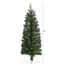 3ft. Pre-Lit Flat Back Wall Hanging Artificial Christmas Tree, Clear LED Lights -Northlight Decor Store D251297S 2