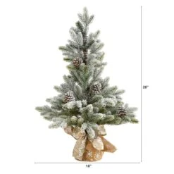 2.5ft. Unlit Flocked Artificial Christmas Tree With Pinecones 10 2.5ft. Unlit Flocked Artificial Christmas Tree With Pinecones -Northlight Decor Store D251299S 2
