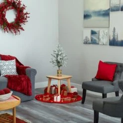 2.5ft. Unlit Flocked Christmas Artificial Christmas Tree -Northlight Decor Store D251300S 6