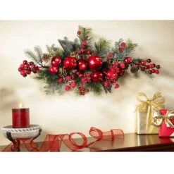 30" Red Apple & Berry Swag -Northlight Decor Store D251354S 13