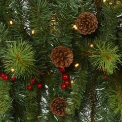 6ft. Pre-Lit Berry & Pinecone Artificial Christmas Swag -Northlight Decor Store D251355S 3