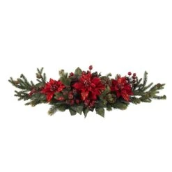 3ft. Red Poinsettia & Berry Centerpiece -Northlight Decor Store D252167S 12