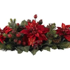3ft. Red Poinsettia & Berry Centerpiece -Northlight Decor Store D252167S 13