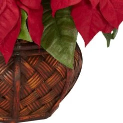 22" Potted Poinsettia With Decorative Planter -Northlight Decor Store D252170S 13