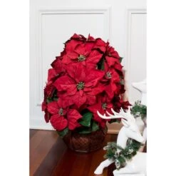 22" Potted Poinsettia With Decorative Planter -Northlight Decor Store D252170S 14