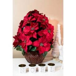 22" Potted Poinsettia With Decorative Planter -Northlight Decor Store D252170S 15