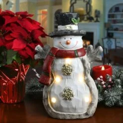 16.5" Lighted Snowman Décor Piece -Northlight Decor Store D252377S 2