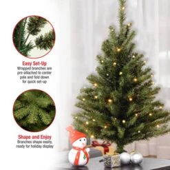 3ft. Pre-Lit Kincaid Spruce Artificial Christmas Tree, Clear Lights 11 3ft. Pre-Lit Kincaid Spruce Artificial Christmas Tree, Clear Lights -Northlight Decor Store D252527S 15