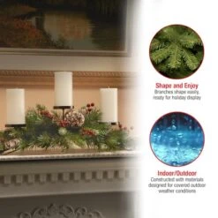 2.5ft. Frosted Berry Candle Holder Centerpiece -Northlight Decor Store D252567S 15