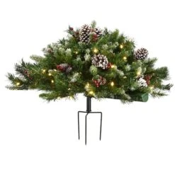 33" Pre-Lit Frosted Berry Urn Filler