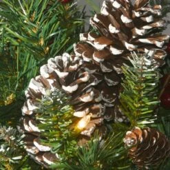 33" Pre-Lit Frosted Berry Urn Filler -Northlight Decor Store D252570S 15