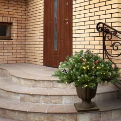 33" Pre-Lit Frosted Berry Urn Filler -Northlight Decor Store D252570S 2