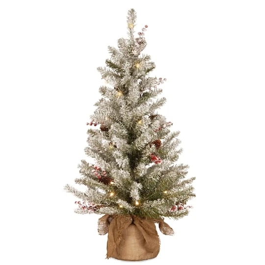 3ft. Pre-Lit Dunhill® Fir Artificial Christmas Tree, Warm White LED Lights 1 3ft. Pre-Lit Dunhill® Fir Artificial Christmas Tree, Warm White LED Lights
