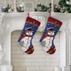 Glitzhome® 19" Snowman Christmas Stockings, 2ct. -Northlight Decor Store D252862S 2