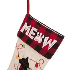 Glitzhome® 21" LED Cat Christmas Stockings, 2ct. -Northlight Decor Store D252863S 6