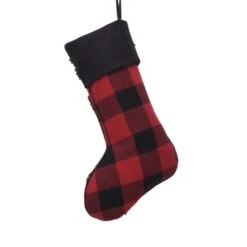 Glitzhome® 22" Red & Black Plaid Bear Stockings, 2ct. -Northlight Decor Store D252879S 3