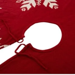 Glitzhome® Red Snowflake Tree Skirt & Stockings Set -Northlight Decor Store D252885S 6