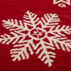 Glitzhome® Red Snowflake Tree Skirt & Stockings Set -Northlight Decor Store D252885S 8