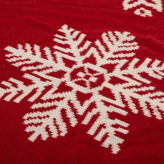 Glitzhome® Knitted Snowflake Stockings, Tree Skirt & Pillow Cover Set 8 Glitzhome® Knitted Snowflake Stockings, Tree Skirt & Pillow Cover Set - Image 8