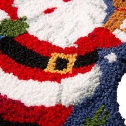 Glitzhome® 19" Santa Hooked Stocking -Northlight Decor Store D252943S 7