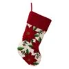 Glitzhome® 21" Poinsettia Hooked Stocking