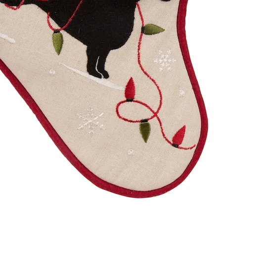 Glitzhome® 21" Dachshund Fabric Christmas Stocking 6 Glitzhome® 21" Dachshund Fabric Christmas Stocking - Image 6