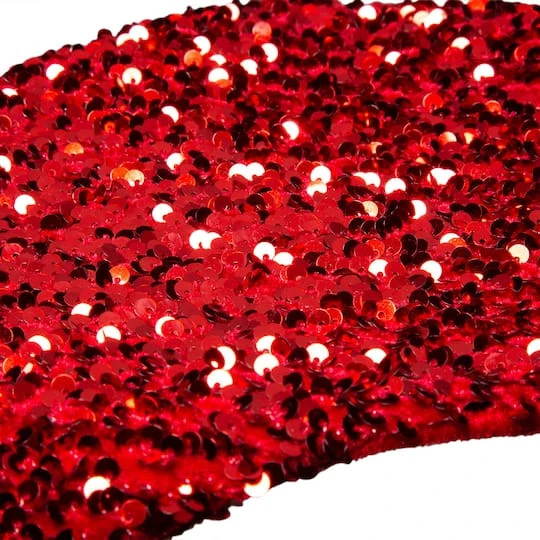 Glitzhome® 21" Red Sequin Christmas Stocking 8 Glitzhome® 21" Red Sequin Christmas Stocking - Image 8
