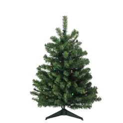 Northlight 3ft. Pre-Lit Canadian Pine Artificial Christmas Tree, Multicolor LED Lights -Northlight Decor Store D253651S 11