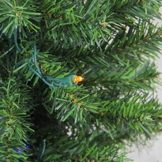 Northlight 24" Pre-Lit Canadian Pine Artificial Christmas Tree, Multicolor Lights 3 Northlight 24" Pre-Lit Canadian Pine Artificial Christmas Tree, Multicolor Lights - Image 3